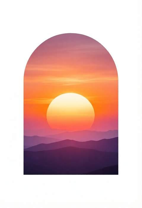 Sunset Arc geometric poster